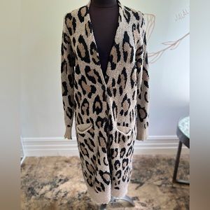 R13 Leopard Print Longline Cardigan